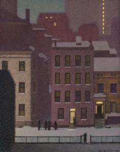 RYLAND Robert Knight 1873-1951,Brownstones in the Evening,1939,Shannon's US 2019-10-24