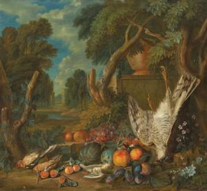 RYSBRACK Peter Andreas,Hunting still life with fruits in a landscape.,1997,Galerie Koller 2024-03-22