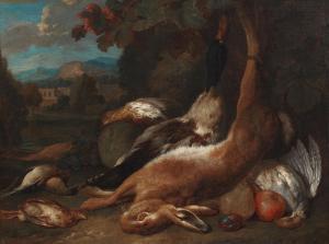 RYSBRAECK Geerard 1696-1773,A still life of a dead hare and game before a land,Bonhams GB 2022-09-14
