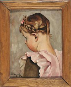 RYSWYK T v 1800-1900,Portrait eines Mädchens im rosafarbenen Kleid im v,Allgauer DE 2013-01-12