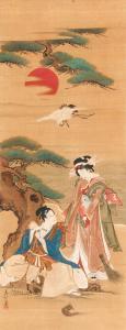 RYUKOKU Hishikawa 1800-1800,Parody of the noh play Takasago,1811,Christie's GB 1998-10-27