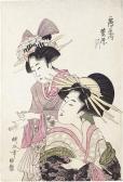 RYUKOKU Hishikawa 1800-1800,The courtesan Katsumi of the Sugawaraya and her at,Christie's 2003-06-18