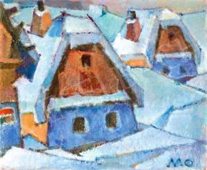 Sándor Mohy 1902-2001,Houses Covered by Snow,Kieselbach HU 2022-12-20