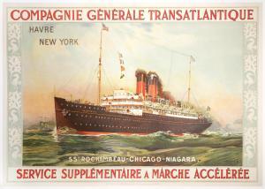 SÉBILLE Albert 1874-1953,COMPAGNIE GÉNÉRALE TRANSATLANTIQUE.SS Rochambeau-C,Bonhams GB 2023-02-02