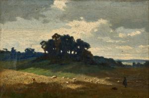 SÉGÉ Alexandre 1818-1885,Landschaft mit Schafherde,Dobiaschofsky CH 2023-11-08
