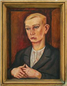 SÖDERBERG Nils 1903-1970,Porträtt av en ung man,Uppsala Auction SE 2021-09-14