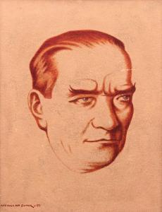 SÜMER Ayetullah 1905-1978,Portrait of Ataturk,Ankara Antikacilik TR 2013-11-17