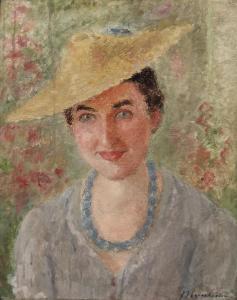 SÜSSLE MUSZKIETOWA Janina 1902-1956,Portret w promieniach słońca,Rempex PL 2021-12-15