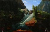 SAABYE Carl Anton 1807-1878,Mountain scape with a waterfall,Bruun Rasmussen DK 2017-05-22