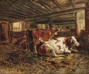 SAAL Georg Eduard Otto 1818-1870,Otto Cows in the Stable,1860,Neumeister DE 2020-05-06