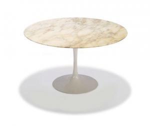 SAARINEN Eero 1910-1961,A white laquered aluminium leg white marble dining,1956,Nagel DE 2010-04-14