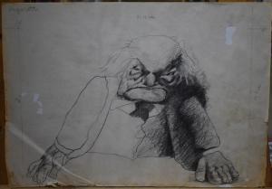 SABAT Hermenegildo 1933-2018,caricature of Ungaretti,Andrew Smith and Son GB 2018-07-17