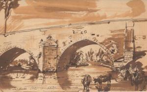 SABATIER Leon Jean Bapt 1827-1887,Le pont des Montils près de Blois,Damien Leclere FR 2017-06-07