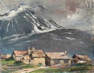 SABBAGH Georges Hanna 1887-1951,Paysage de Suisse, Le Monte Forno,1929,Millon & Associés 2023-07-24