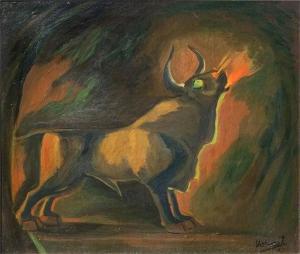 SABOGAL José 1888-1956,Fire Breathing Bull,1949,Burchard US 2020-01-26