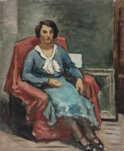 SABURI Makoto 1898-1936,Sitting Woman,Mainichi Auction JP 2023-07-29