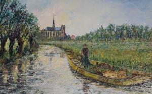 SACHY Francis 1953,Barque dans les hortillonnages d'Amiens,ARCADIA S.A.R.L FR 2017-06-17