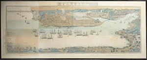 SADAHIDE Gountei 1807-1873,Vue complète du port ouvert de Yokohama (Gokaikô,1859,Etienne de Baecque 2023-04-13