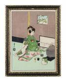 SADANOBU Hasegawa 1809-1879,Maiko en la ceremonia del té,Goya Subastas ES 2018-01-31