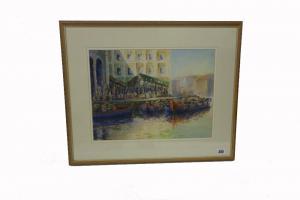SADDINGTON Don 1900,Loaded boats on market day in Venice,Bellmans Fine Art Auctioneers GB 2016-12-06