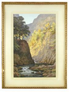 SADDINGTON Don 1900,River landscape with a gorge,19th Century,Cheffins GB 2017-09-13