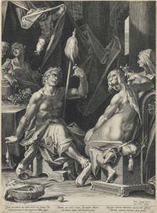 SADELER Egidius 1570-1629,Hercules spinning and Omphale,1600,Christie's GB 2017-12-14