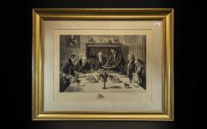 SADLER Denby W 1854-1932,Gentlemen eating a roast beef dinner in a Victoria,Gerrards GB 2021-09-02