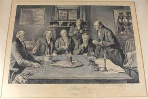 SADLER Walter Dendy 1854-1923,Six men around a table,1921,Henry Adams GB 2015-08-06