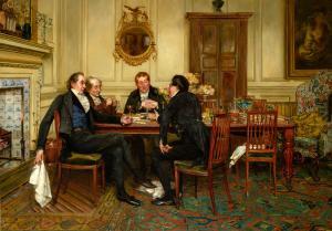 SADLER Walter Dendy 1854-1923,The After Lunch Conversation,1889,William Doyle US 2023-05-17