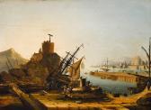 SADLER William II 1782-1839,A HARBOUR WITH SHIPS,Whyte's IE 2020-12-07