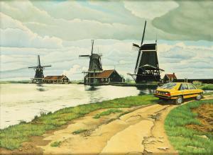 SADOWSKI Andrzej 1946-2016,Holland - three windmills,1981,Desa Unicum PL 2020-10-01