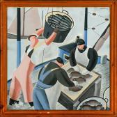 SAENIC PASTERNAK Mihail 1905,Working fishermen on a fishing boat,1940,Bruun Rasmussen DK 2008-06-09