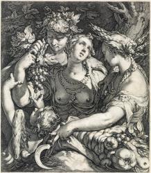 SAENREDAM Jan Pietersz. 1565-1607,Venus, Ceres and Bacchus,1600,Swann Galleries US 2016-11-03