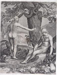 SAENREDAM Jan Pietersz,Adamo ed Eva tentati dal serpente nel paradiso ter,1604,Innauction 2016-10-13