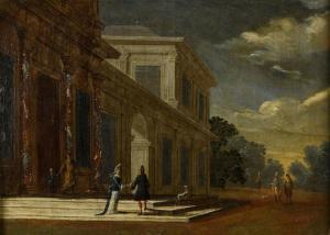 SAEYS Jakob Ferdinand 1658-1725,Personnages devant un palais,Etienne de Baecque FR 2023-03-31