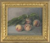 SAFFORD Martha A.Hayes 1850-1912,Still life of peaches,Eldred's US 2016-07-14