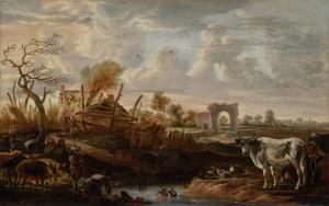 SAFTLEVEN Cornelius 1607-1681,Landscape with farmhands and livestock,Sotheby's GB 2023-05-26