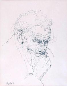 SAGAL Wladimir 1898-1969,Portraitkopf eines sinnierenden Mannes,Zeller DE 2017-09-21