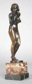 SAGER Ernst 1810-1838,Bronze, aufgestuftem Marmorsockel stehender weibli,DAWO Auktionen 2008-09-23