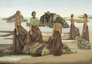 SAID Hamed 1908-2006,Women along a beach,1940,Bonhams GB 2017-04-26