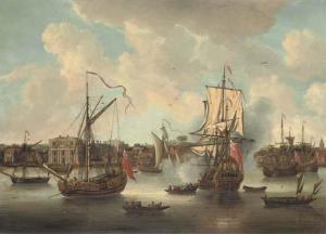 SAILMAKER Isaac 1633-1721,A flagship arriving in the Thames off Greenwich Ho,Christie's 2005-05-25