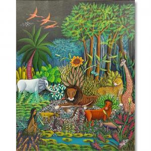SAINT JEAN Fritz 1900-1900,Jungle Scene with Animals,1990,Kodner Galleries US 2018-06-13