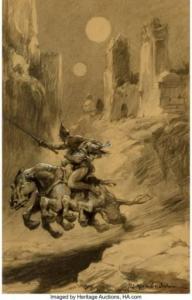 SAINT JOHN J. Allen,Thuvia, Maid of Mars interior book illustration,1920,Heritage 2021-10-04
