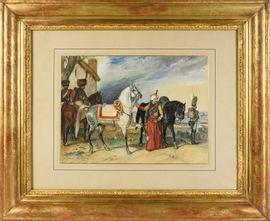 SAINTE MARIE Alfred 1853-1870,Roustam Raza dit Roustan tenant le cheval de Napo,1851,Coutau-Begarie 2021-02-10