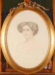 SAINTON EDWARD,Head & shoulders portrait of a woman,1900,Burstow and Hewett GB 2006-03-01