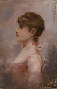 Sainton Gabriel 1854-1918,Ritratto di giovane ragazza di profilo,Il Ponte Casa D'aste Srl 2018-02-13