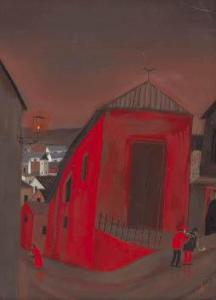 SAITO Shin Ichi,Slope with the red house: at Andalucia, Spain,1981,Mainichi Auction 2023-09-07