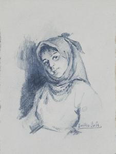 SALA Y FRANCES Emilio 1850-1914,Retrato de campesina,Alcala ES 2023-03-16