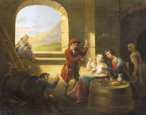 SALAMON Johann 1800,Mulatozó társaság,1842,Nagyhazi galeria HU 2003-12-02