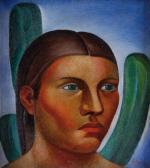 SALAZAR Rosendo 1888-1971,Rostro con cactus,1939,Morton Subastas MX 2008-06-26